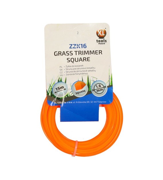 Żyłka do kos spalinowych kwadratowa 1.6mm/15m