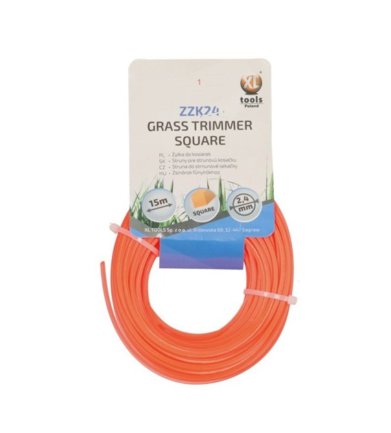 Żyłka do kos spalinowych kwadratowa 2.4mm/15m