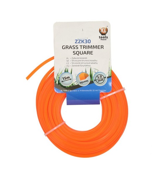 Żyłka do kos spalinowych kwadratowa 3.0mm/15m