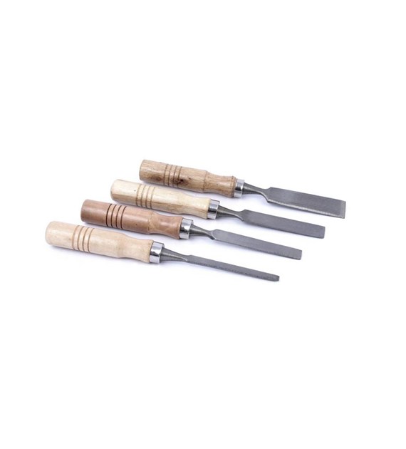 Dłuta do drewna 4szt drewniana rączka XL-TOOLS