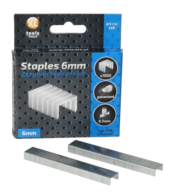 Zszywki  A  6mm - 1000szt XL-TOOLS