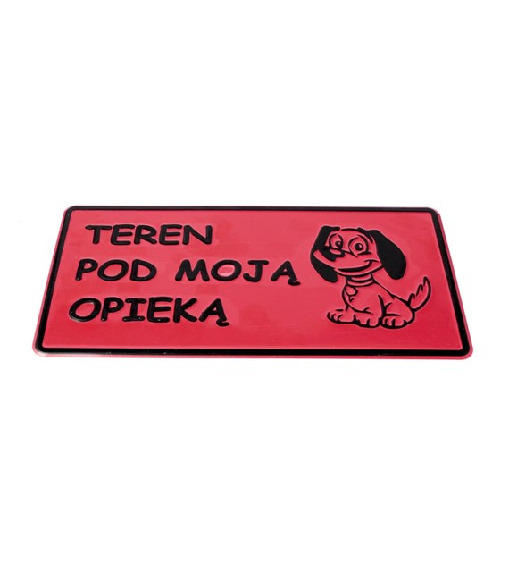 Tablica 14x29 TEREN POD MOJĄ OPIEKĄ - rys. pieska