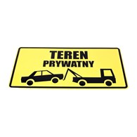 Tablica 14x29 TEREN PRYWATNY rys. odholowanie auta