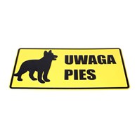 Tablica 14x29 UWAGA PIES - rys. pies wilczur