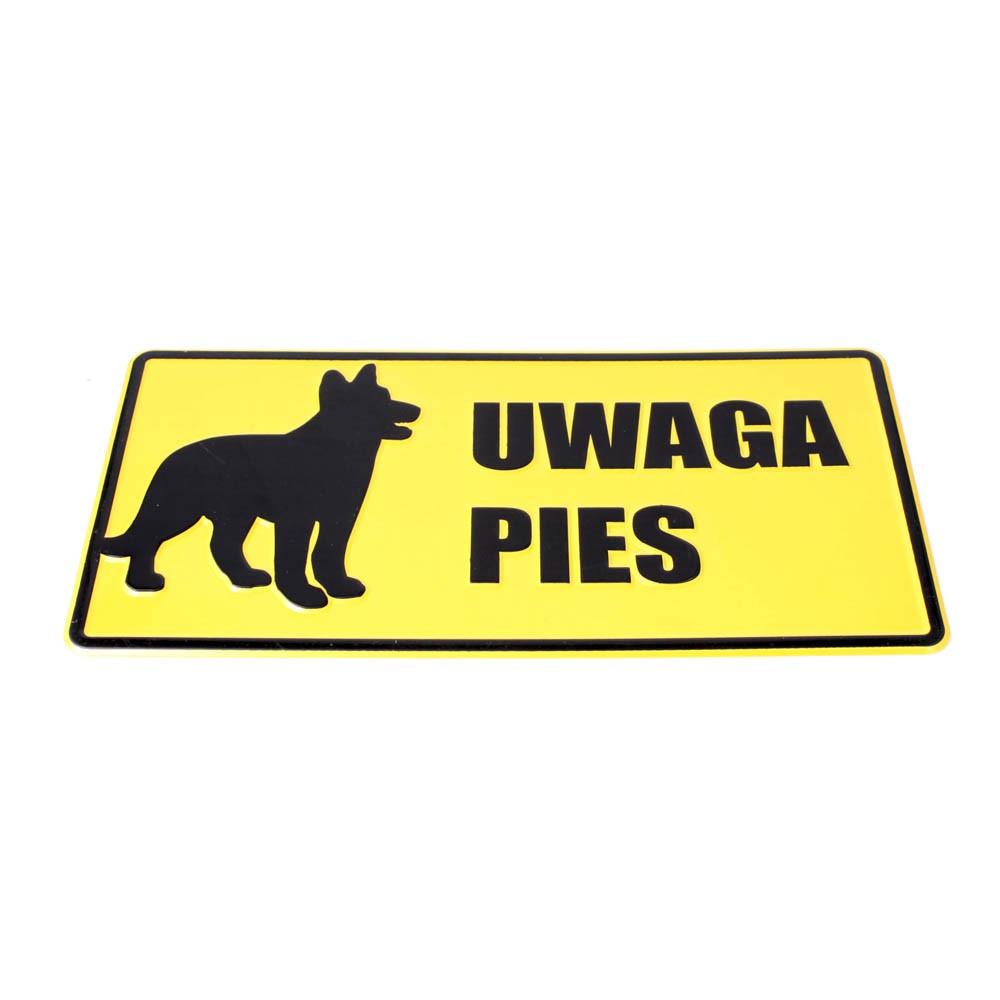 Tablica 14x29 UWAGA PIES - rys. pies wilczur