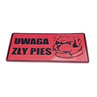 Tablica 14x29 UWAGA ZŁY PIES - rys. buldog