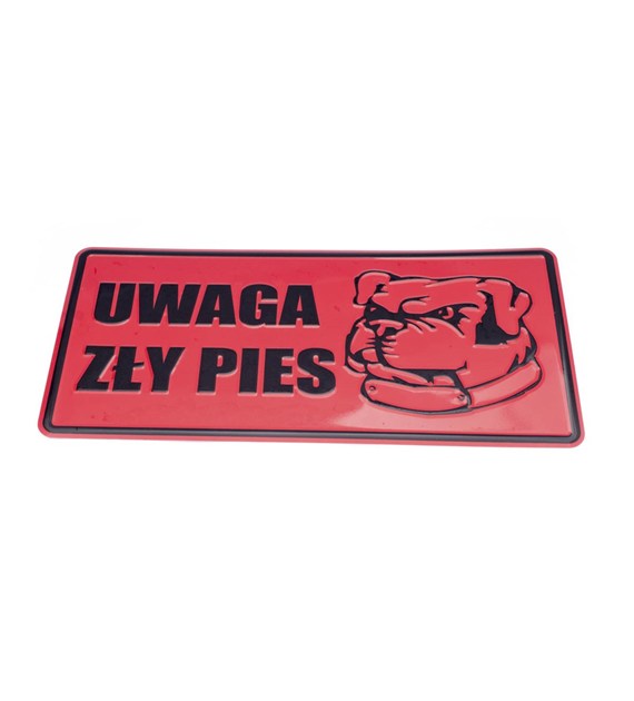 Tablica 14x29 UWAGA ZŁY PIES - rys. buldog