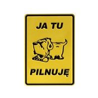 Tablica 14x20 JA TU PILNUJĘ - rysunek buldoga