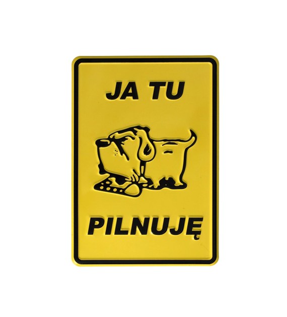 Tablica 14x20 JA TU PILNUJĘ - rysunek buldoga
