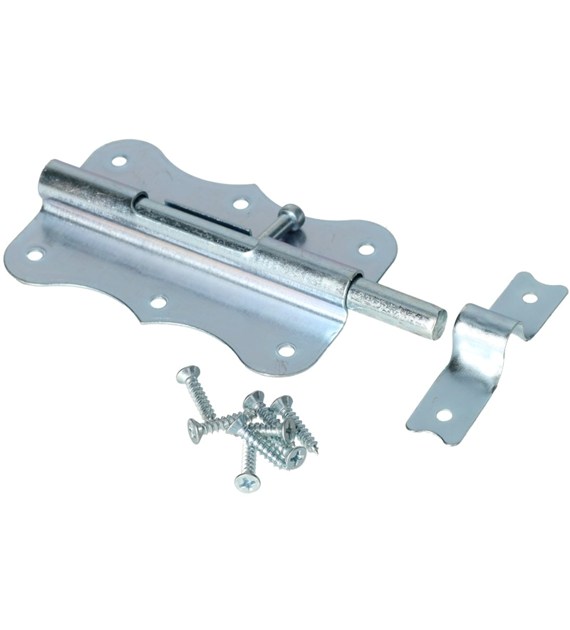 Zasuwka uniwersalna 100mm oc srerbr blister+wkręty